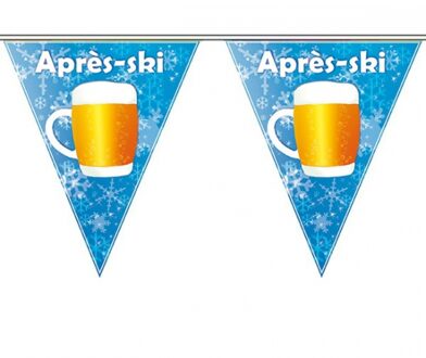 Apres ski vlaggenlijn - 5 meter - Wintersport thema feestartikelen/versiering Multi