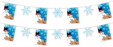 Apres Ski/Winter thema slinger - 2x - 300 cm - papier - sneeuw - versiering/feestartikelen