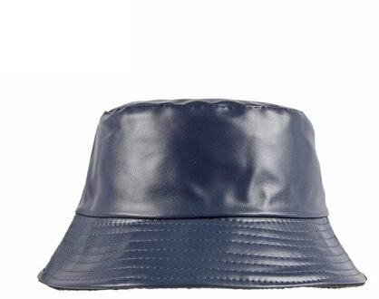 Apring Faux Lederen Emmer Hoed Dubbelzijdig Hoed Pu En Katoen Effen Zonnehoed Zomer Dames Mode Panama Visser cap marine