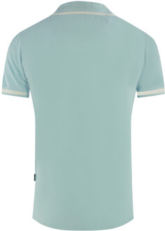 AQ 1851 Embroidered Tipped Light Blue Polo Shirt Blauw
