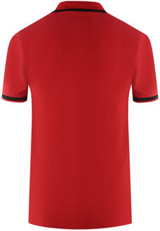 AQ 1851 Embroidered Tipped Red Polo Shirt - maat M Rood