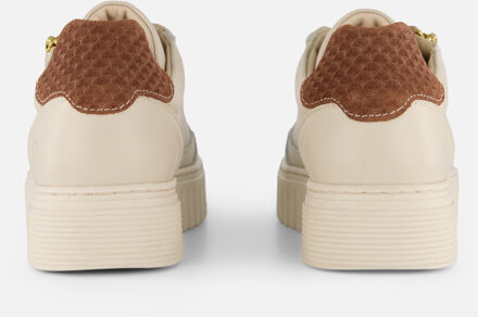 Aqa Sneakers wit Leer Taupe - 36,37,38,39,40,41,42