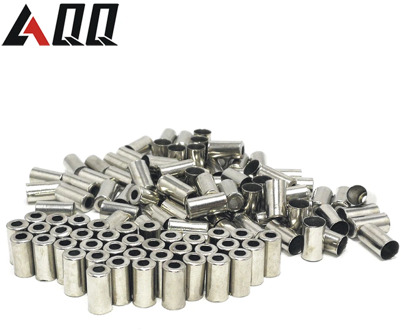 AQQ 100/50PCS Bike Brake Derailleur Shifter Cable End Caps Silver Metal Bicycle Part Bike Cable Caps Bicycle Accessories