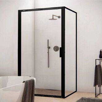 AQS Douchecabine Recta 90 cm met Nano Glas en Mat Zwart Profiel - Aqs Douchecabine Recta 90x70 cm Mat Zwart Profiel