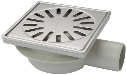 Aquaberg kunststof put met zijaansl 50mm RVS rand/rooster 15x15cm met PPC reukslot 37mm