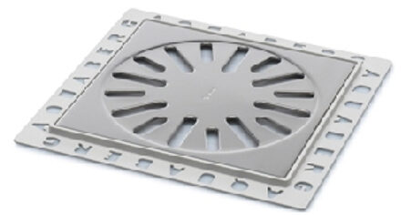 Aquaberg Renovatievloerput Rooster Aquaberg Met 1 Aansluiting 14.6x14.6x0.5 cm RVS