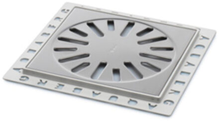 Aquaberg Renovatievloerput Rooster Aquaberg Met 1 Aansluiting 14.6x14.6x0.7 cm RVS