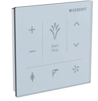 AquaClean bedieningspaneel wand Mera 9.3x9.3cm t.b.v. Geberit AquaClean douchewc glas wit