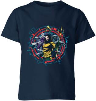 Aquaman Circular Portrait kinder t-shirt - Navy - 146/152 (11-12 jaar) - XL