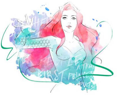 Aquaman Mera First Princess dames t-shirt - Wit - XS