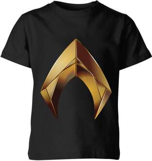 Aquaman Symbol kinder t-shirt - Zwart - 110/116 (5-6 jaar)