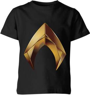 Aquaman Symbol kinder t-shirt - Zwart - 134/140 (9-10 jaar) - Zwart - L