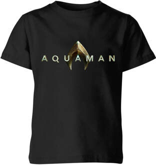 Aquaman Title kinder t-shirt - Zwart - 122/128 (7-8 jaar) - M