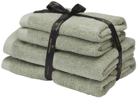 Aquanova Rio - Handdoek bundel - GOTS KATOEN - 2x 50x100 + 2x 67x130 cm - Thyme (groen) RIOBUS-293