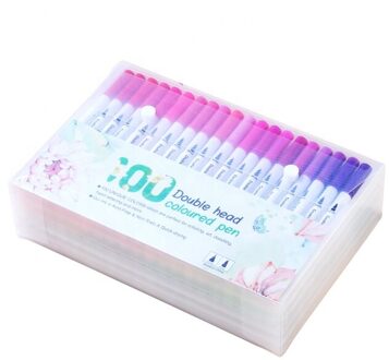 Aquarel Gekleurde Pennen Fine Borstel Tip Colouring Markers Fineliner Pen Voor Belettering Vilt Art Supplies Tekening Writeing Manga 100 stk