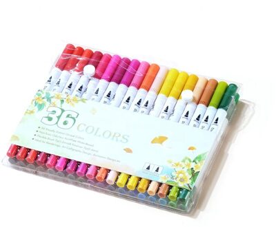 Aquarel Gekleurde Pennen Fine Borstel Tip Colouring Markers Fineliner Pen Voor Belettering Vilt Art Supplies Tekening Writeing Manga 36 stk