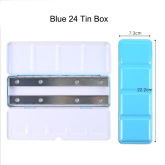 Aquarel Gouache Verf Blikken Doos Palet Schilderen Opslag Verf Lade Palet Verf Doos blauw 24 tin