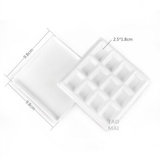 Aquarel Palet 12/20 Grid Keramische Palet Met Deksel Multifunctionele Art Verf Doos Makkelijk Schoon Schilderen Kunst Levert 12 grids met lid
