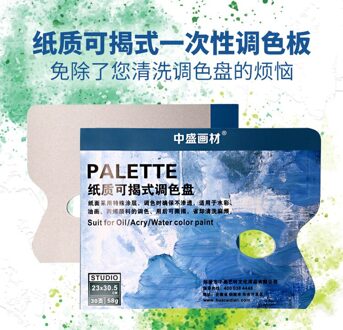 Aquarel Palet olie paiting palet Art Alternatieven Verf Lade Artist Supply Wit 30 cm * 21 cm teared palet papier ACT010