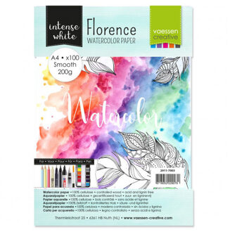 Aquarel papier schetsboek 100 vellen 200 gram A4 formaat 21 x 30 cm Wit