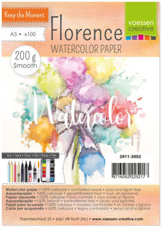 Aquarel papier schetsboek 100 vellen 200 gram A5 formaat 21 x 15 cm Wit