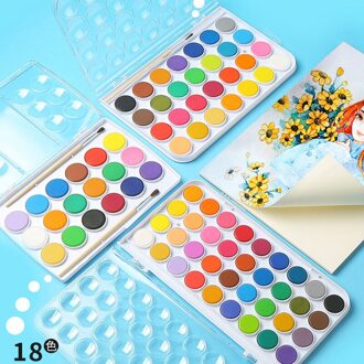 Aquarel Pigment Effen Set Handgeschilderde 12/36/48 Kleuren Doos Draagbare Kinderen Verpakking Artistieke Kantoorbenodigdheden 36 kleur blauw doos