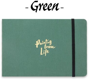 Aquarel Schetsboeken, 32K, 20 Vellen, fijne Textuur Hardcover 300G Houtpulp Papieren Boek Voor Travel Journal En Mixed Media Pad groen