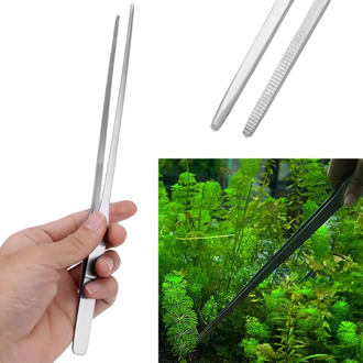 Aquarium Accessories Curved Aquarium Tweezers Aquarium Plant Shrimp Reef Tweezer Fish Tank Cleaner Stainless Steel Tools #25