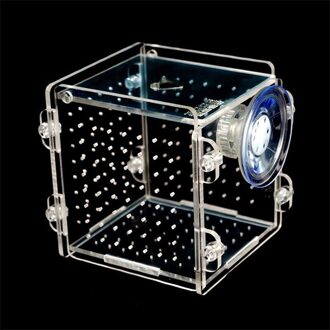 Aquarium Acryl Aquarium Fokken Isolatie Doos Met Kamers Voor Baby Vis Broederij Box Incubator met Ondoorzichtige Beschermende Film