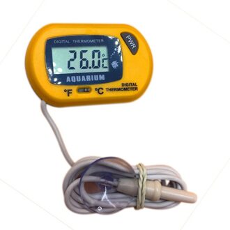 Aquarium Aquarium Digitale Thermometer Fabrikanten Celsius, Fahrenheit Temperatuur Conversie 1.5V Button Batterij geel