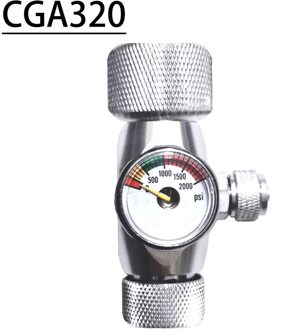 Aquarium CO2 Regulator, Aquarium Aluminiumlegering Eenvoudige Enkele Manometer Regulator, Aquatic Plant CO2 Apparatuur Accessoires R111-CGA320