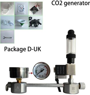 Aquarium CO2 Regulator Systeem Kit Co2 Diffuser Generator Met Klep Bubble Verstuiver Solenoid Aquarium Kooldioxide Voor Planten D-UK