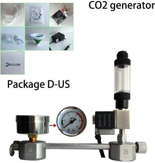 Aquarium CO2 Regulator Systeem Kit Co2 Diffuser Generator Met Klep Bubble Verstuiver Solenoid Aquarium Kooldioxide Voor Planten D-US