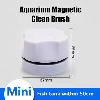 Aquarium Fish Tank Borstels Magnetische Drijvende Schoon Glas Venster Algen Schraper Reinigingsborstel Scrubber Accessoires Gereedschap wit