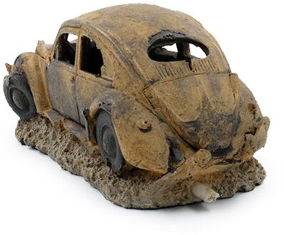 Aquarium Hars Decor Imitatie Auto Wreck Fish Tank Onderwater Landschap Ornament