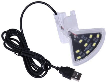 Aquarium Licht 3W Usb Fan Vormige Fish Tank Lamp Clip Voor Water Tank Plant Verlichting Wit RX-M3
