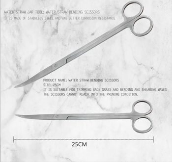 Aquarium Rvs Trim Lange Schaar Sharp Rechte En Gebogen Wave Schaar 25 CM curved shears