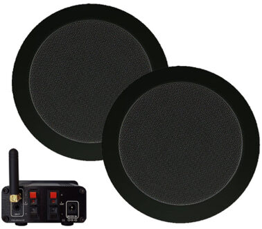Aquasound Bluetooth Audio bluetooth audiosysteem - (35 watt / bt4.0 / auto-aux ) - met twist speakerset (mat zwart) - 230v/12v BMN35EASY-TZ Chroom mat