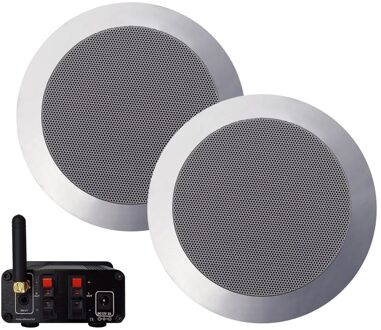 Aquasound Bluetooth Music Center Aquasound 35 WATT / BT4.0 + Twist Speakerset Mat Chroom Aquasound