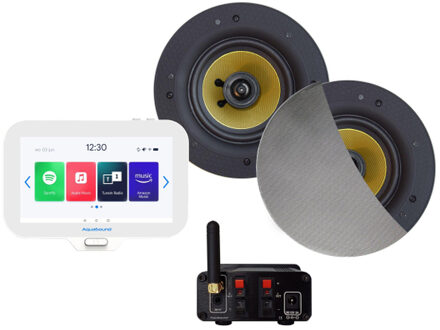 Aquasound N-Joy Connect n-joy connect badkamerradio - controller (ipx7) - wand lader - samba speakerset mat chroom - bluetooth versterker / 50 watt / 230v/12v EMN50-SC Chroom mat