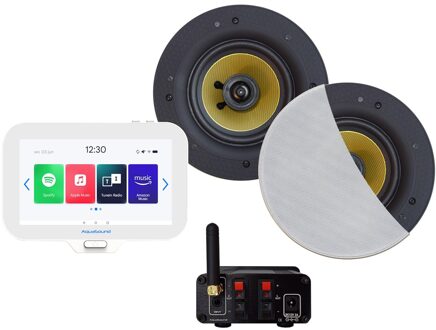 Aquasound N-Joy Connect n-joy connect badkamerradio - controller (ipx7) - wand lader - samba speakerset wit - bluetooth versterker / 50 watt / 230v/12v EMN50-SW