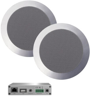 Aquasound Wifi-Audio versterker Aquasound DLNA + Airplay 30 Watt Incl Twist Speakers Mat Chroom Aquasound