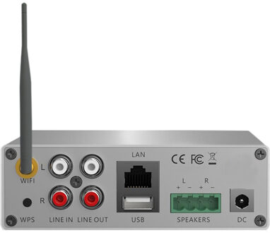 Aquasound Wifi-Audiosysteem Aquasound Airplay + DLNA 70 Watt Incl Zumba Speakers Mat Chroom Aquasound