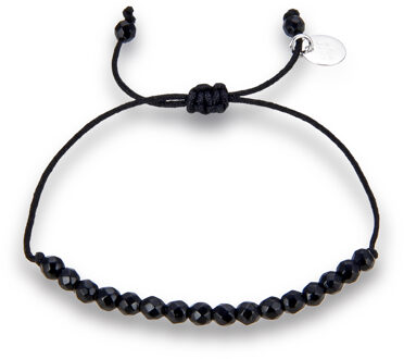 Aquisa 925 Sterling Zilveren Armband Zwart