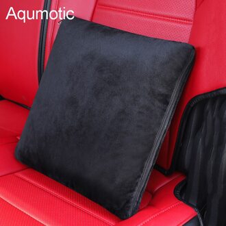 Aqumotic 1Pc Zachte Quilt Kussen Deken 2 In1 Pluizig Flanellen Opvouwbare Vullen Airconditioning Quilts Multifunctionele Tapijt zwart