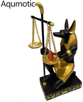 Aqumotic Nubis Fair Schaal 1Pc Oude Egyptische Idols Door De Hond Van Egypte Jackal Hond Hoofd Man Souvenirs Weegschalen voor Studeerkamer 18cm