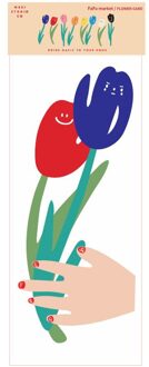 Aqumotic Paar Tulp Kunstbloem Nep Boeket Nep Bloem Voor Bruiloft Decoratie Bloemen Thuis Garen Decor rood en paars