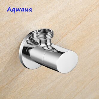 Aqwaua Water Schakelaar Klep Ovale Hoekstopkraan Messing Omstelling G1/2 Draad Sub-Klep Keuken Badkamer Accessoires Massief messing Chroom