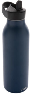 Ara flip top gerecycled roestvrijstalen waterfles van 500 ml Blauw - One size