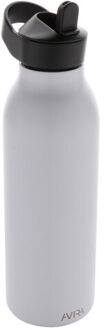 Ara flip top gerecycled roestvrijstalen waterfles van 500 ml - maat One size Wit